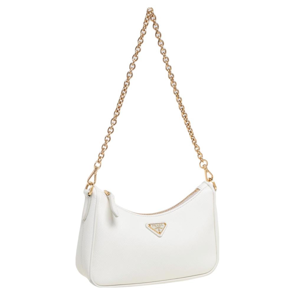 White Saffiano care & color transfer tips for Prada '05 Re-edition (Bday  Gift for wife) : r/handbags