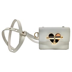 Mini borsa PRADA White Saffiano Lock Heart