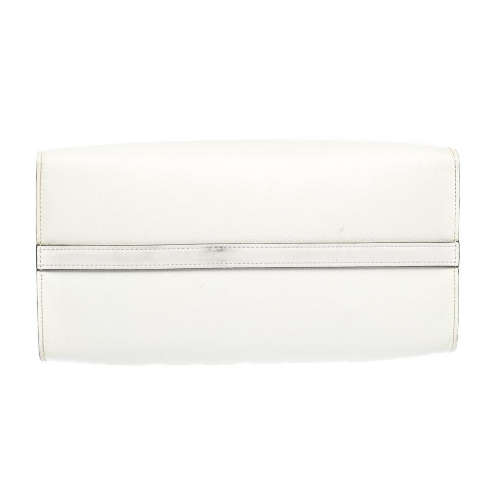 Prada Weiß Saffiano Lux Medium Saffiano Greca Paradigm Tote 1