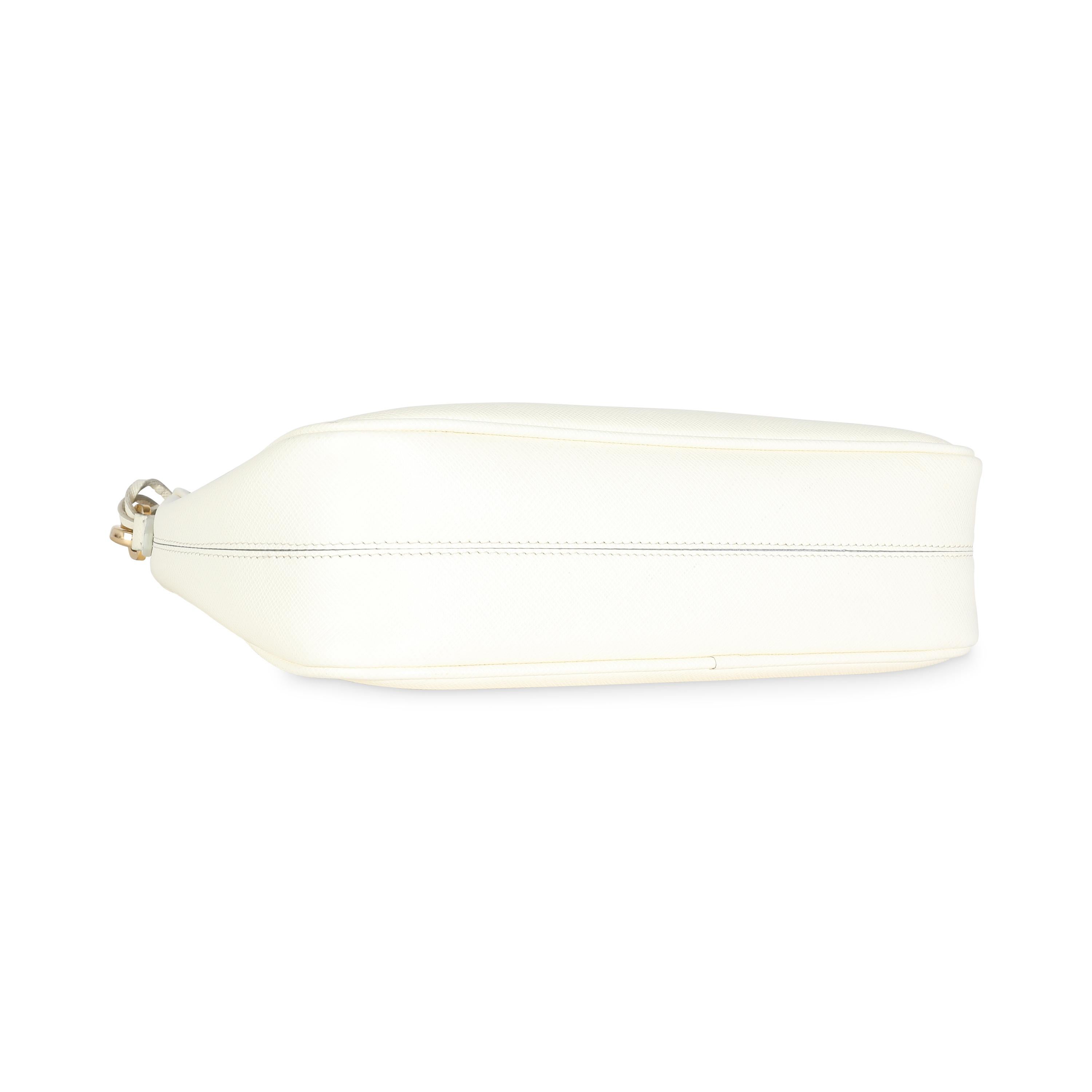 Sac Saffiano blanc réédition 2005 de Prada Pour femmes en vente