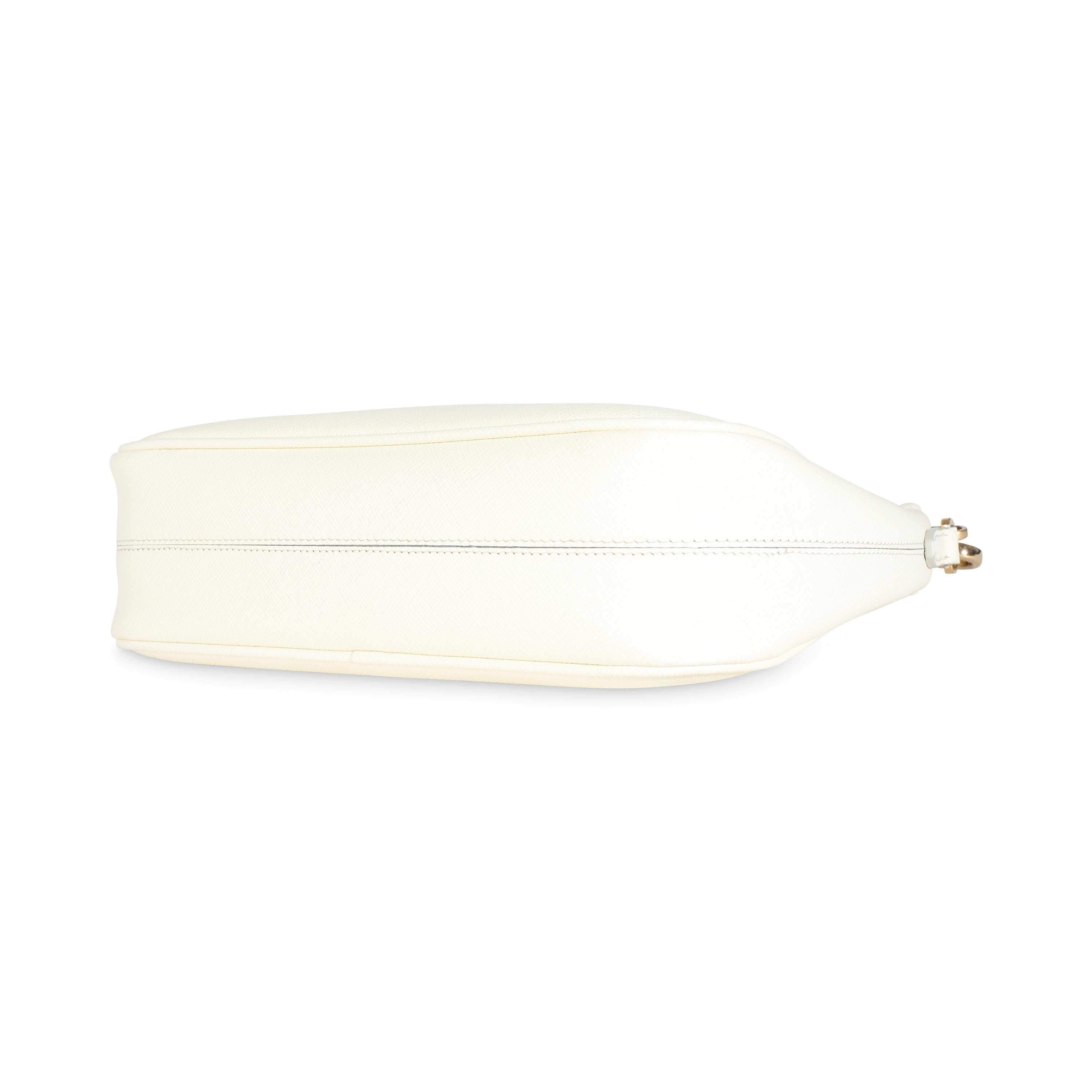 Sac Saffiano blanc réédition 2005 de Prada en vente 2