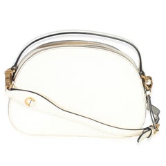 Prada White Saffiano Small Odette Top Handle Bag