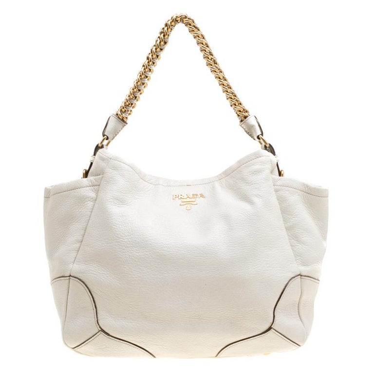 prada white chain bag
