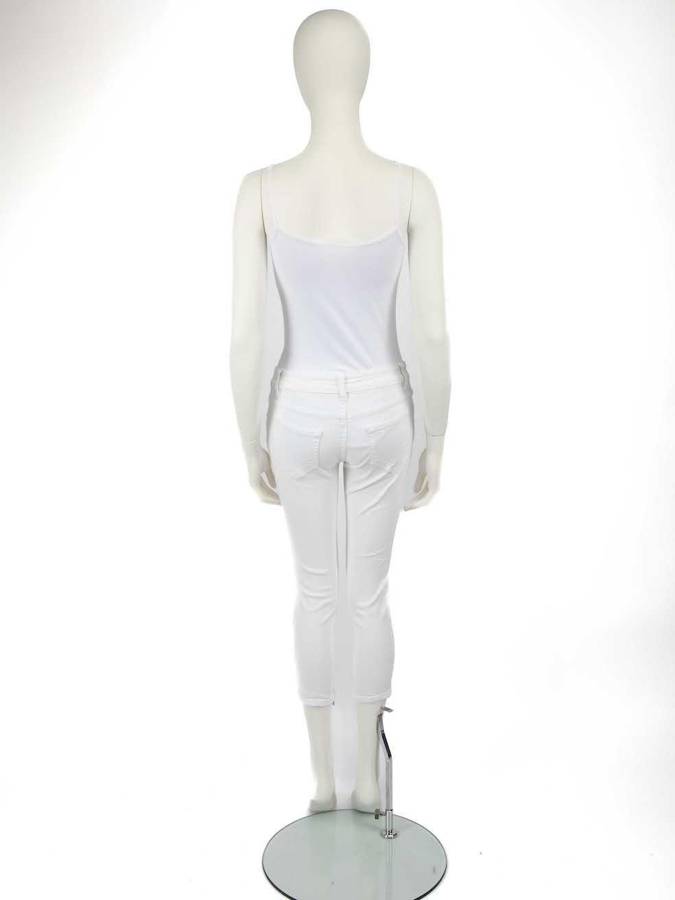 Prada White Skinny Cropped Leg Jeans Size S In Good Condition For Sale In London, GB