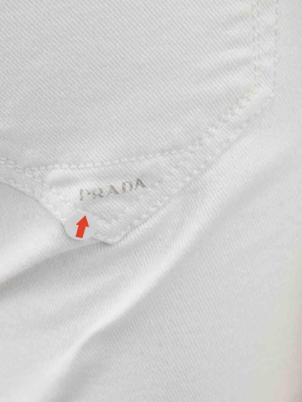 Prada White Skinny Cropped Leg Jeans Size S en vente 1