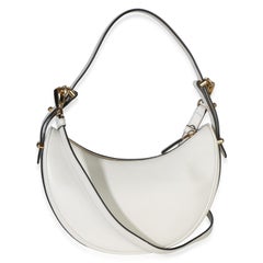Prada White Soft Calfskin Small Arque Shoulder Bag