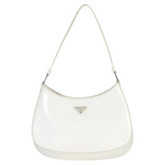 Prada White Spazzolato Cleo Bag