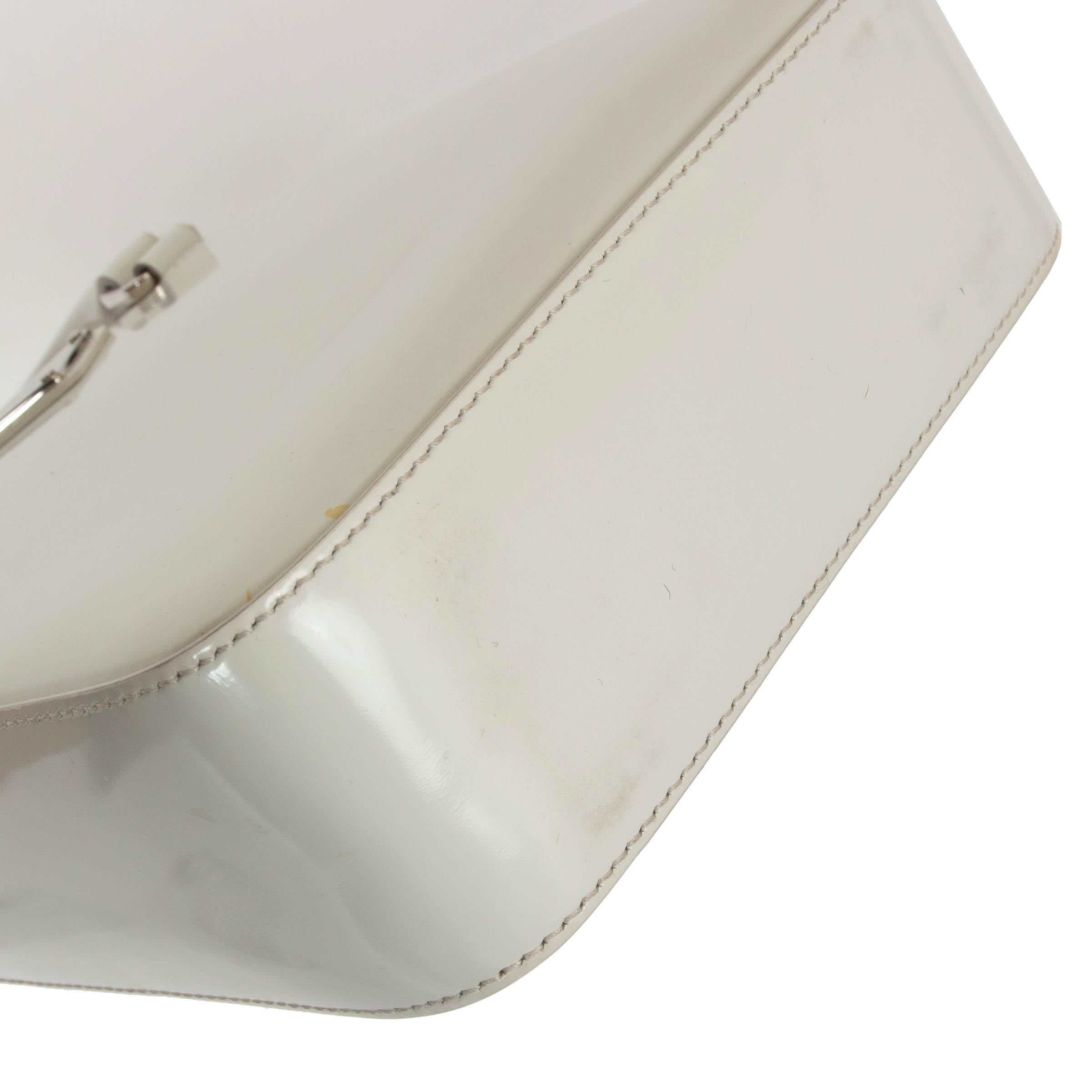PRADA white Spazzolato leather SMALL BRUSHED TOTE Shoulder Bag For Sale 5