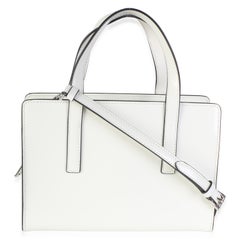 Prada White Spazzolato Mini Re-Edition 1995 Double Handle Bag