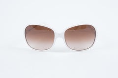 Prada White Square Frame Acetate Sunglasses