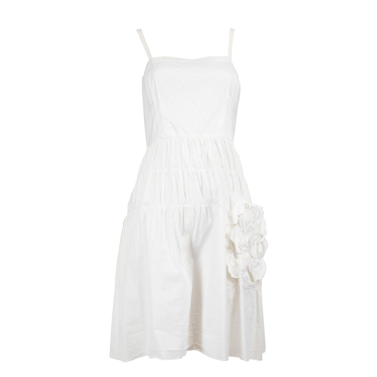 Prada White Strappy Tiered Sundress Size L