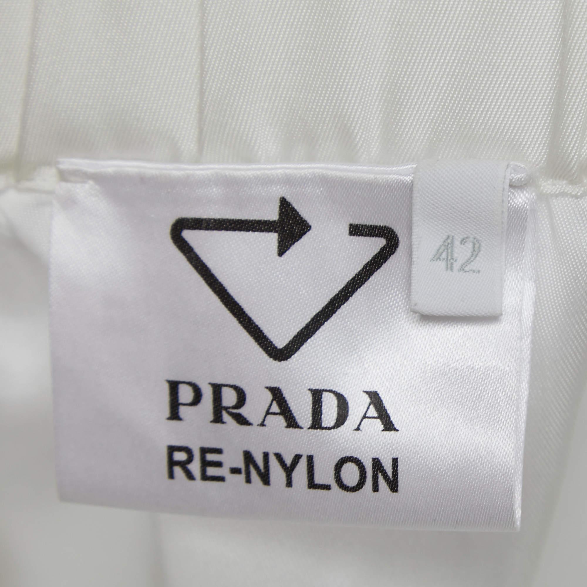 Women's Prada White Synthetic Re-Nylon Shorts M