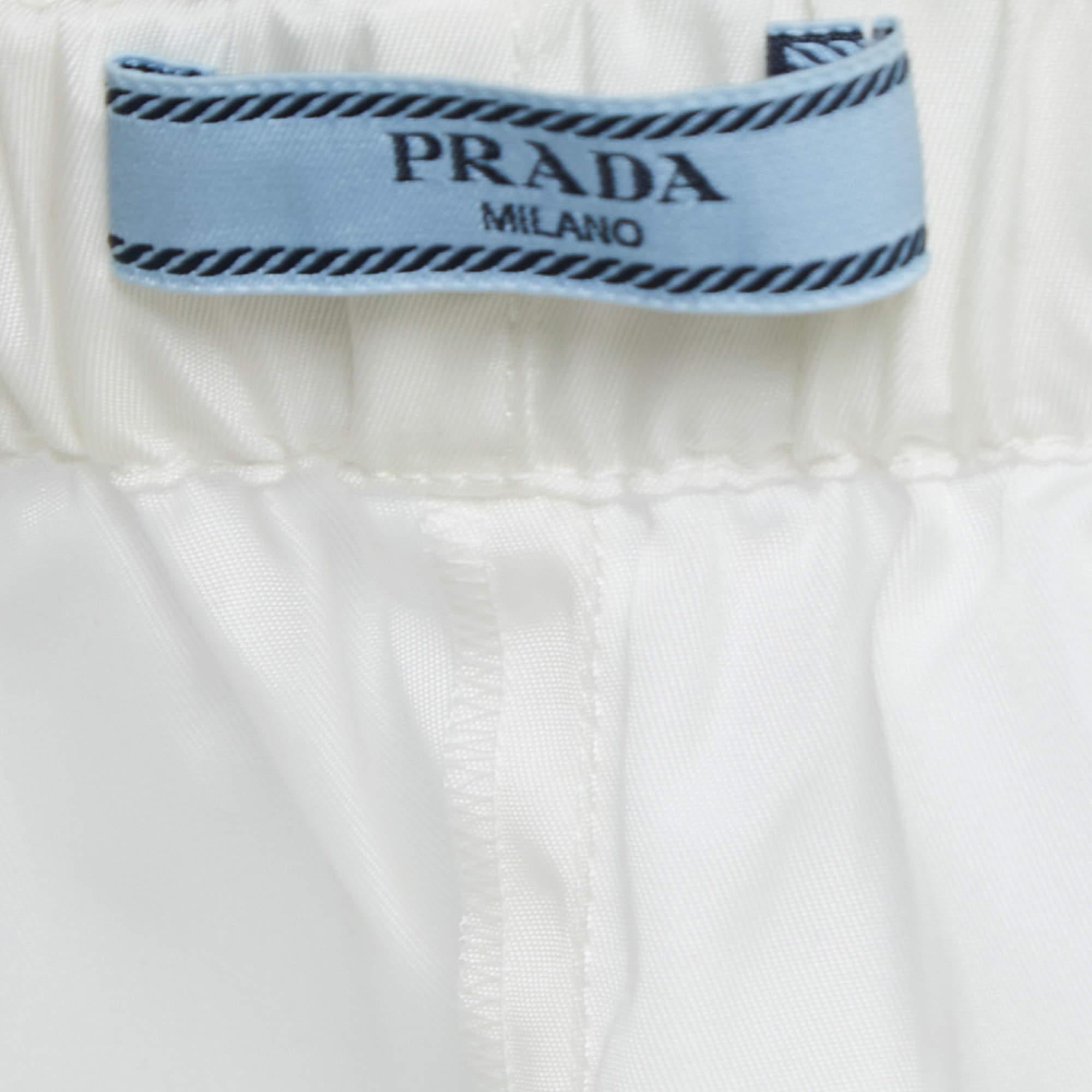 Prada White Synthetic Re-Nylon Shorts M 1