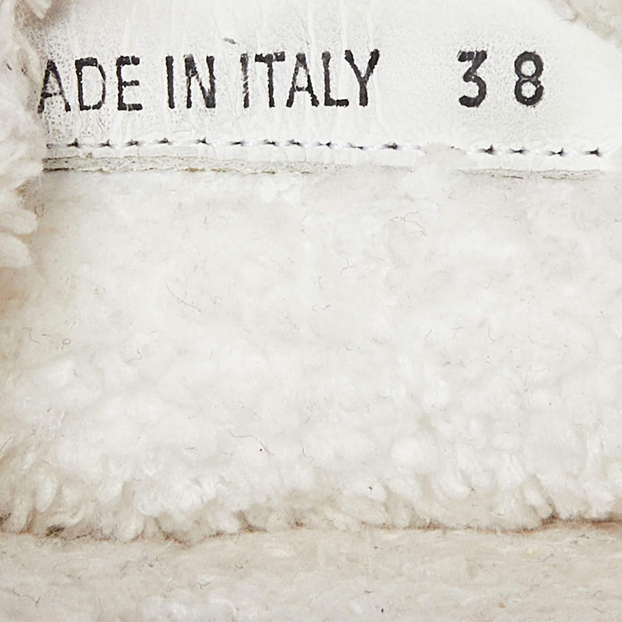 Prada White Terry Fabric Slides Size 38 4