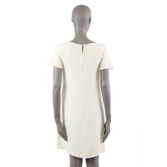 PRADA white viscose SHORT SLEEVE Shift Dress 40