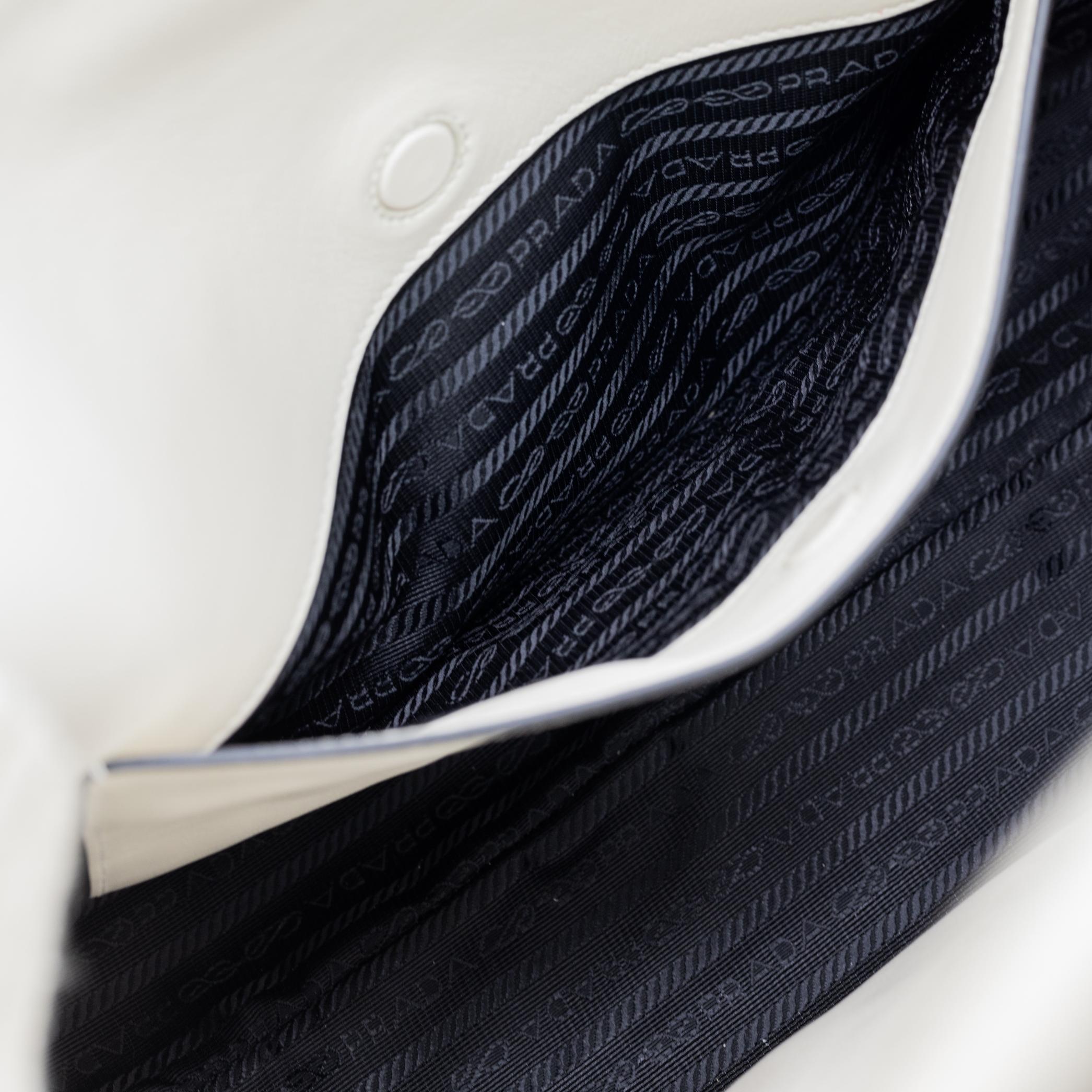 Prada White Vitello Calfskin Leather Grace Lux Concept Large Shoulder Tote, 2018. 2