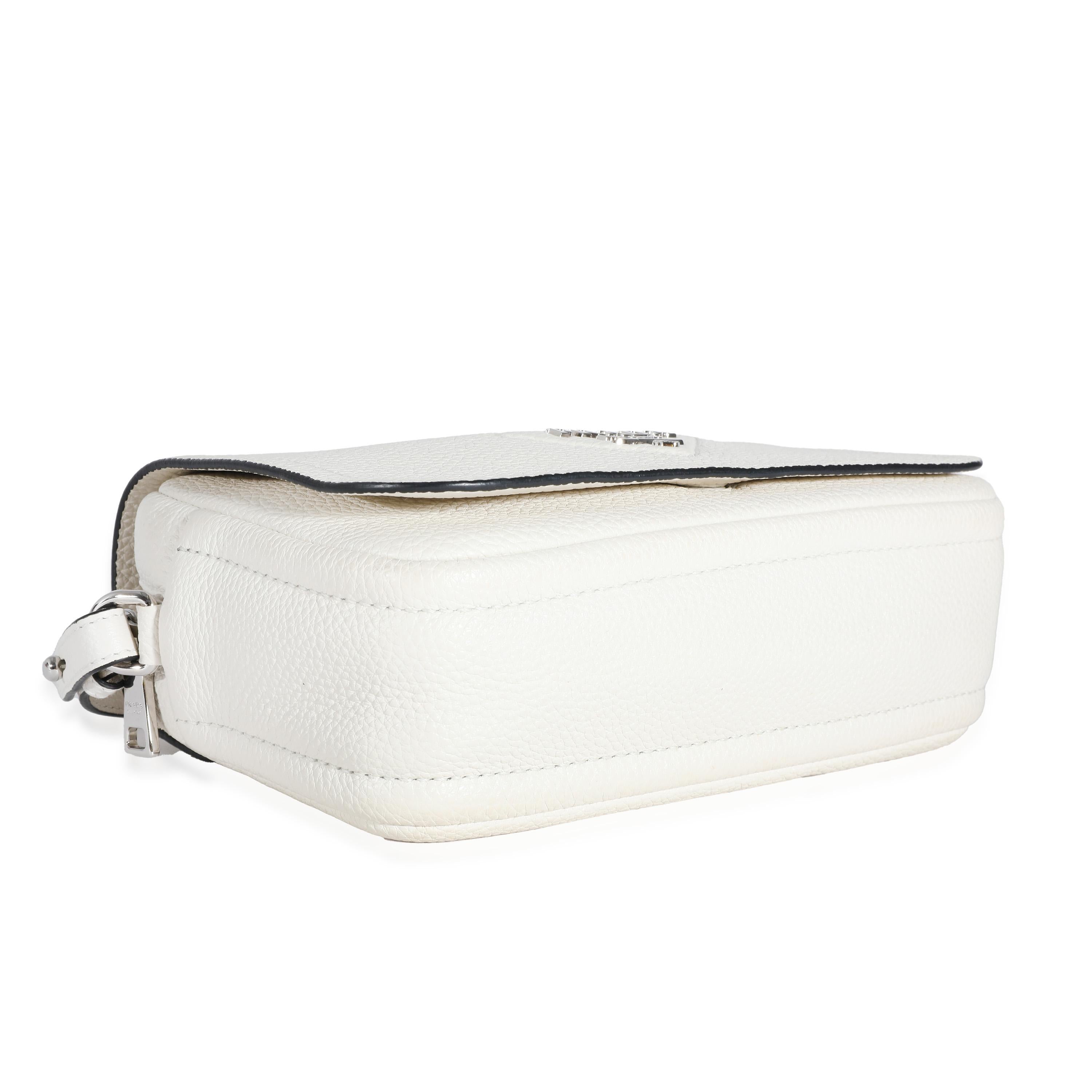 Prada White Vitello Daino Logo Crossbody Flap Bag 2