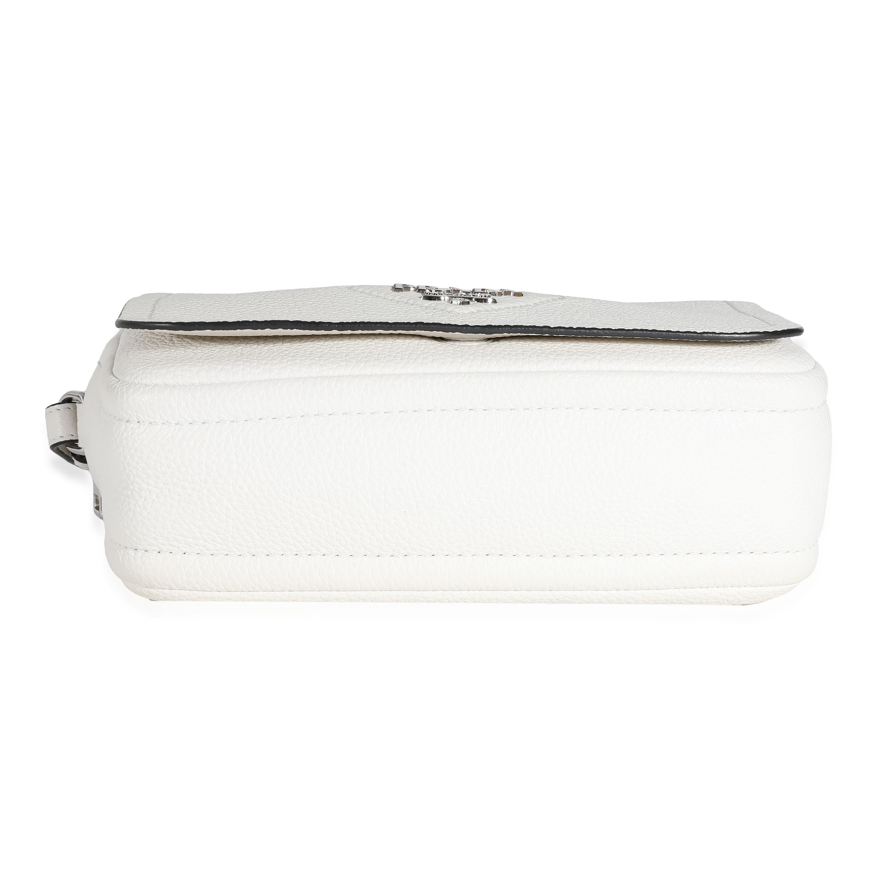 Prada White Vitello Daino Logo Crossbody Flap Bag 3