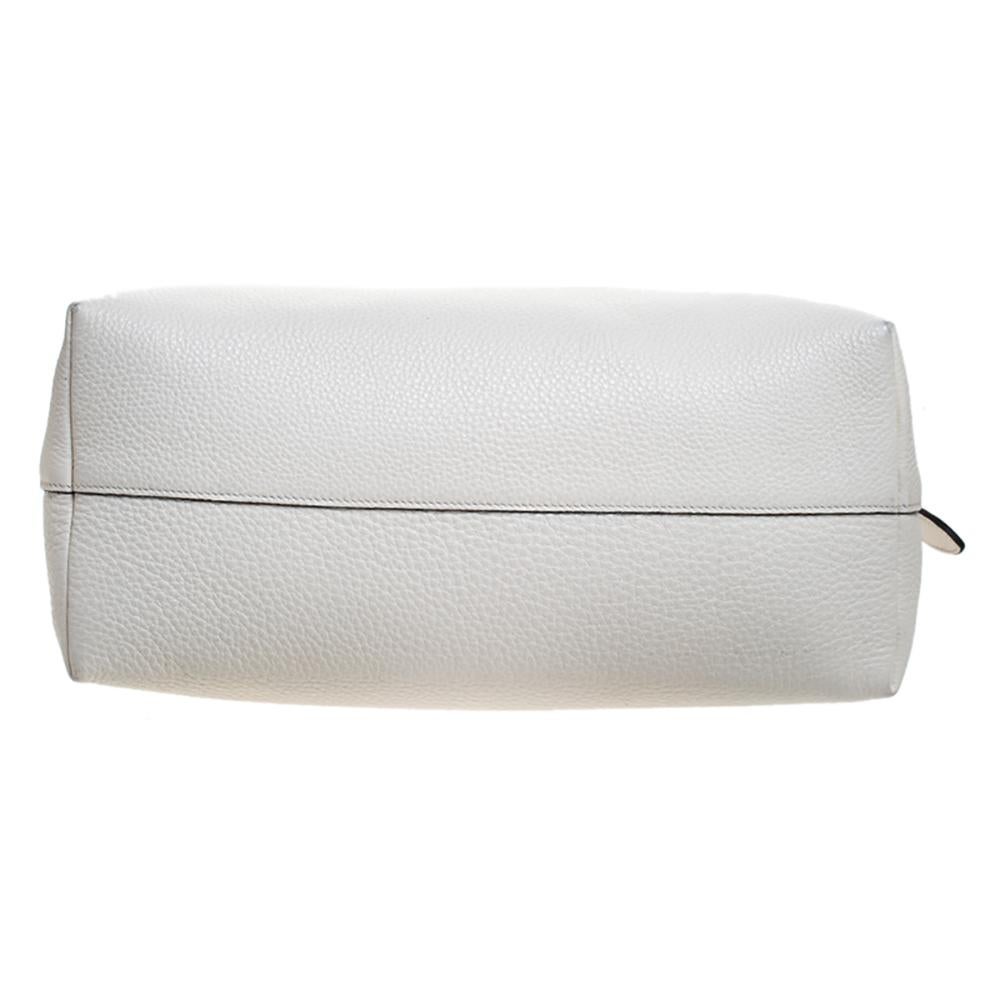 Prada White Vitello Phenix Leather Convertible Bag 1