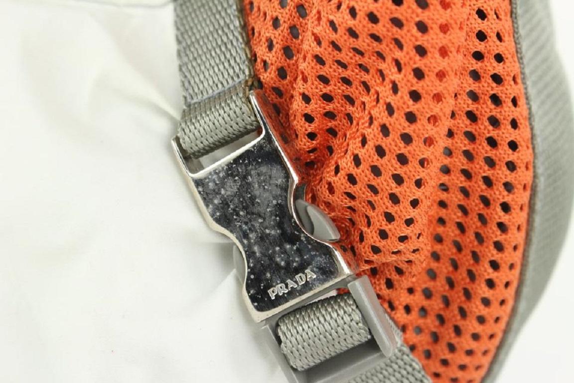 Prada White x Gray x Orange Tessuto Hobo Bag 108pr3 For Sale 5