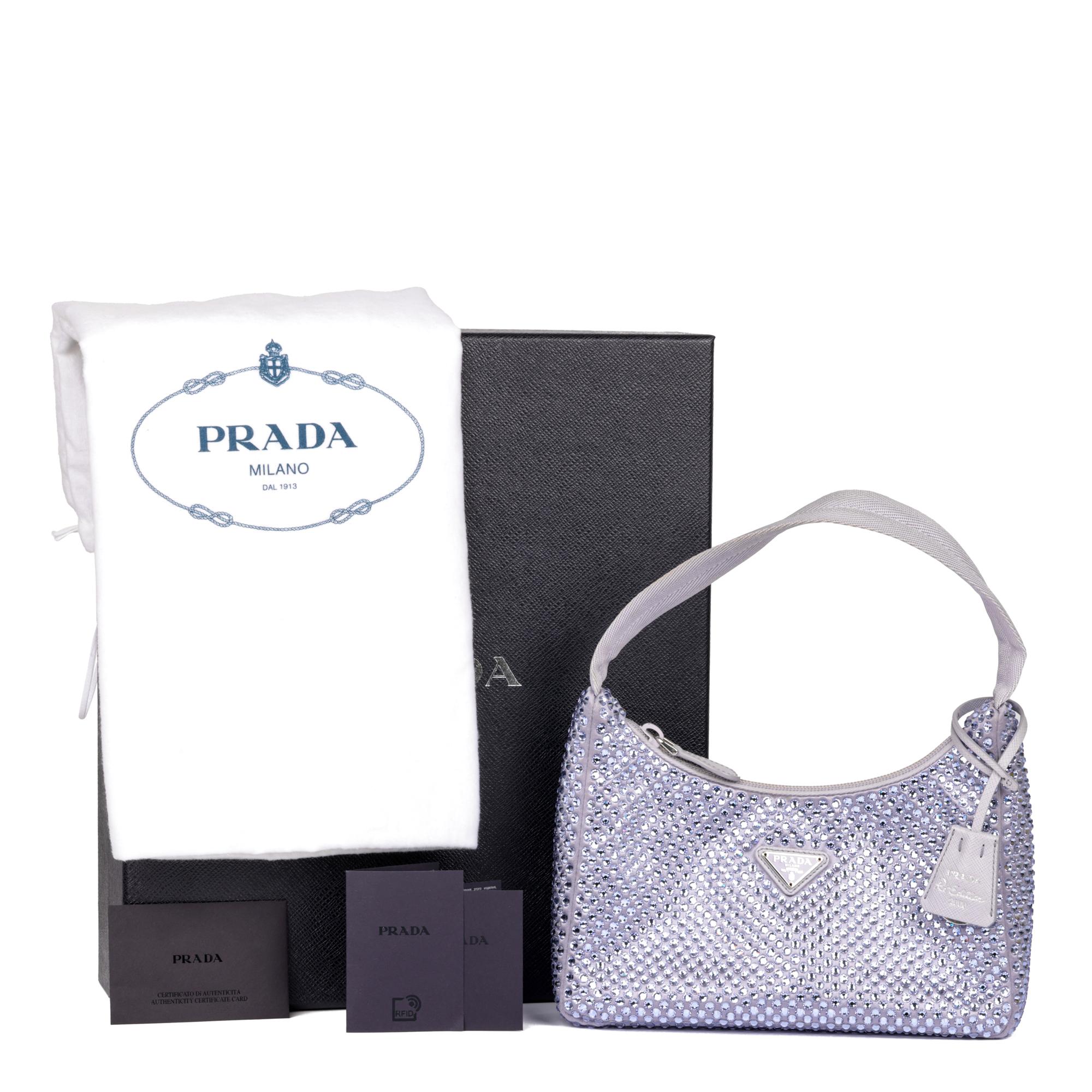 PRADA Wisteria Crystalised Satin Re-Edition 2005 Mini Bag For Sale 4