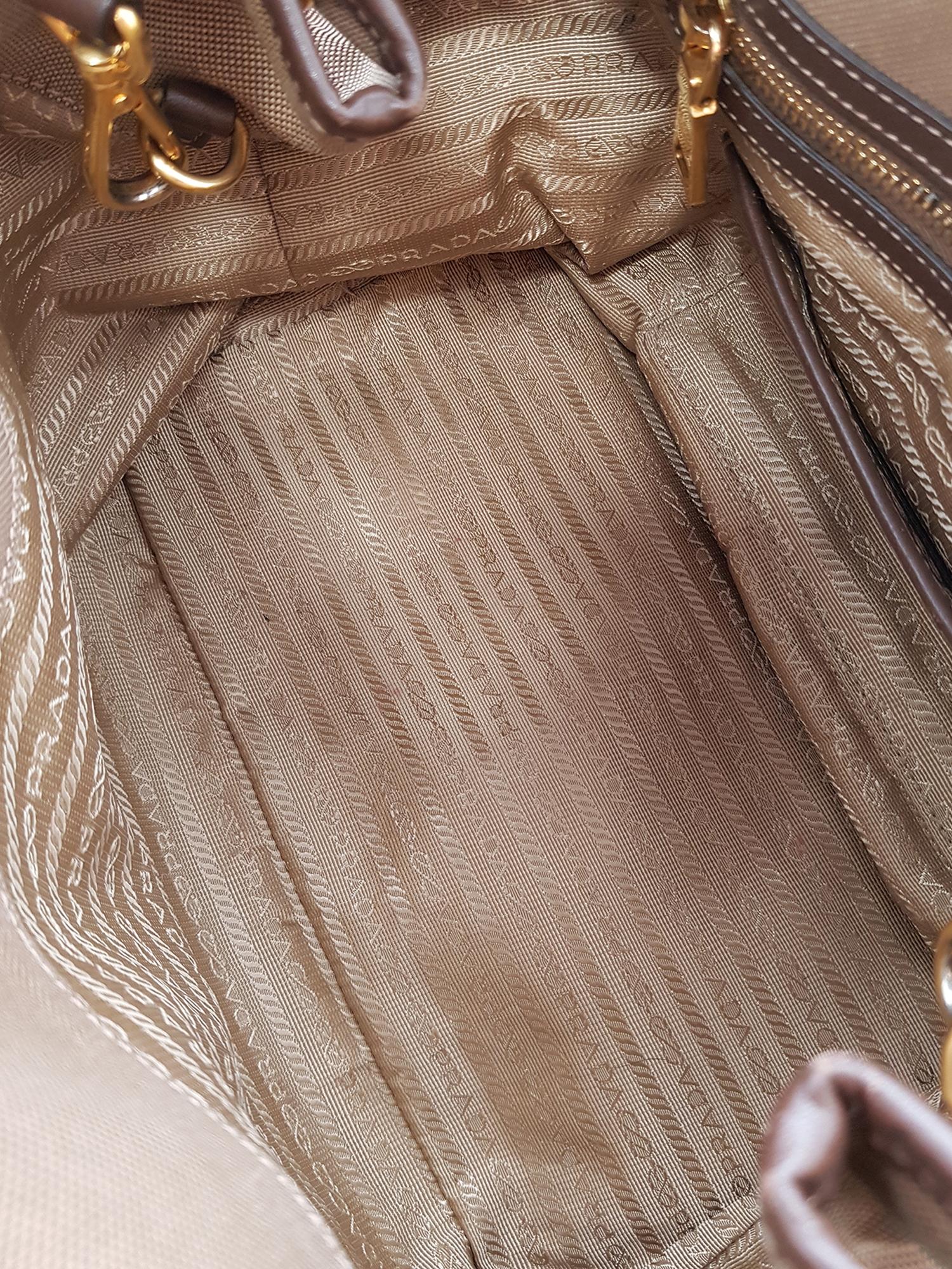 Prada Woman Handbag  Beige Cotton 2