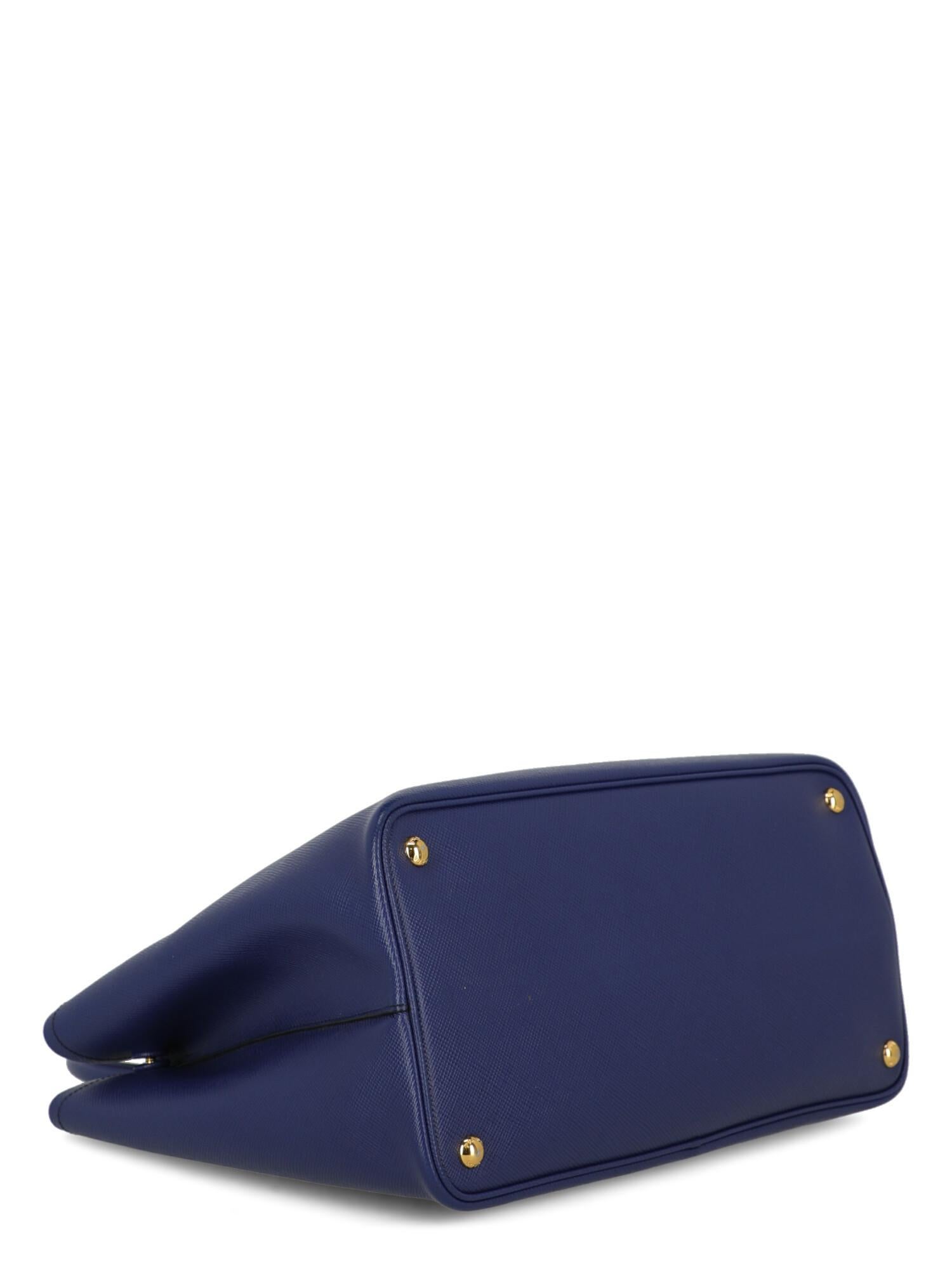 Purple Prada Woman Handbag Double Navy Leather For Sale