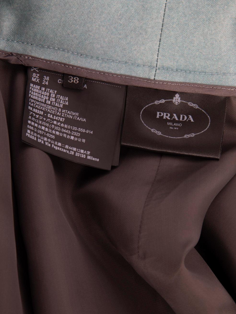 Prada Woman Print Wool Midi Skirt Size XS 2