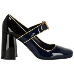 Prada Woman Pumps Black, Gold, Navy IT 41