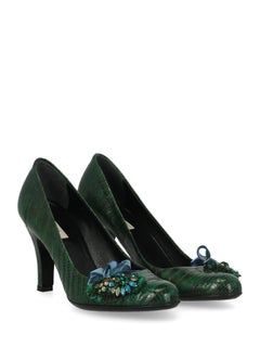 Prada Woman Pumps Green Leather IT 37.5