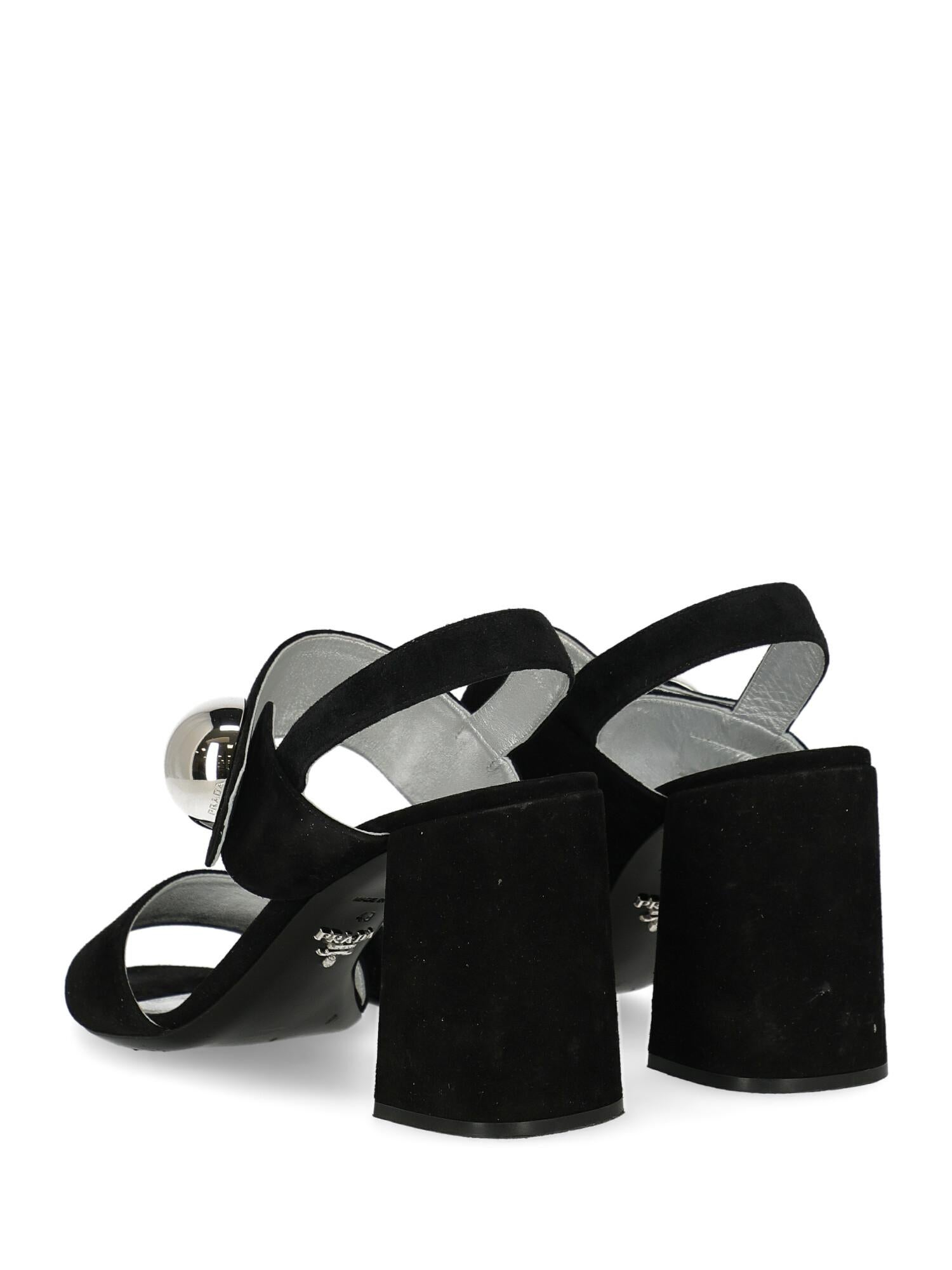 Women's Prada Woman Sandals Black Leather IT 40 For Sale