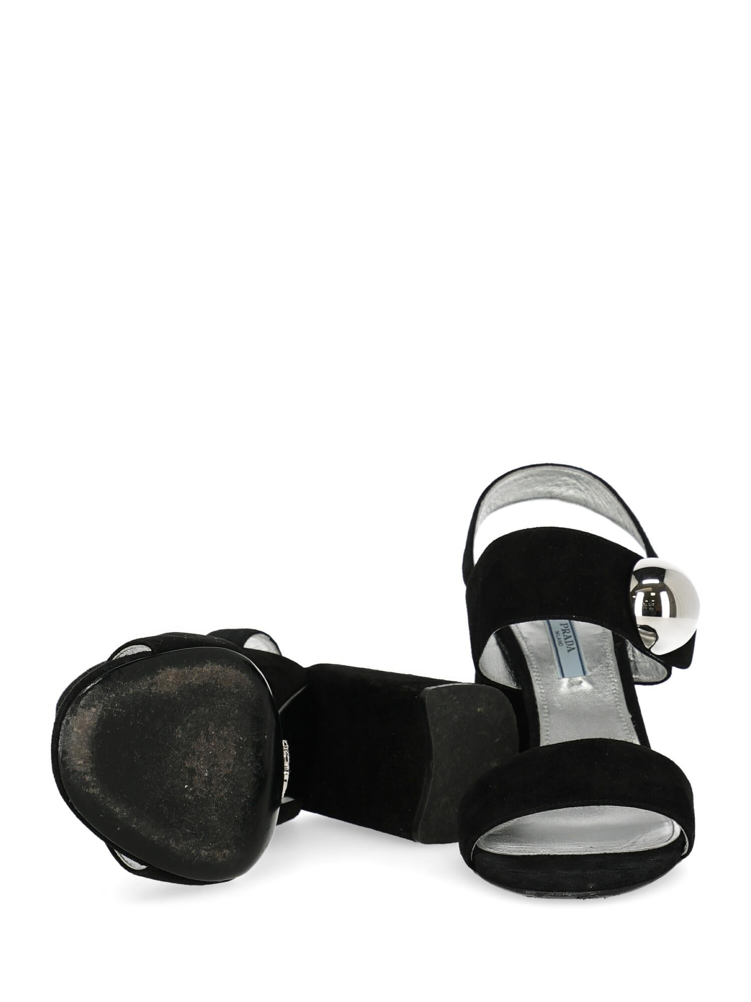 Prada Woman Sandals Black Leather IT 40 For Sale 1