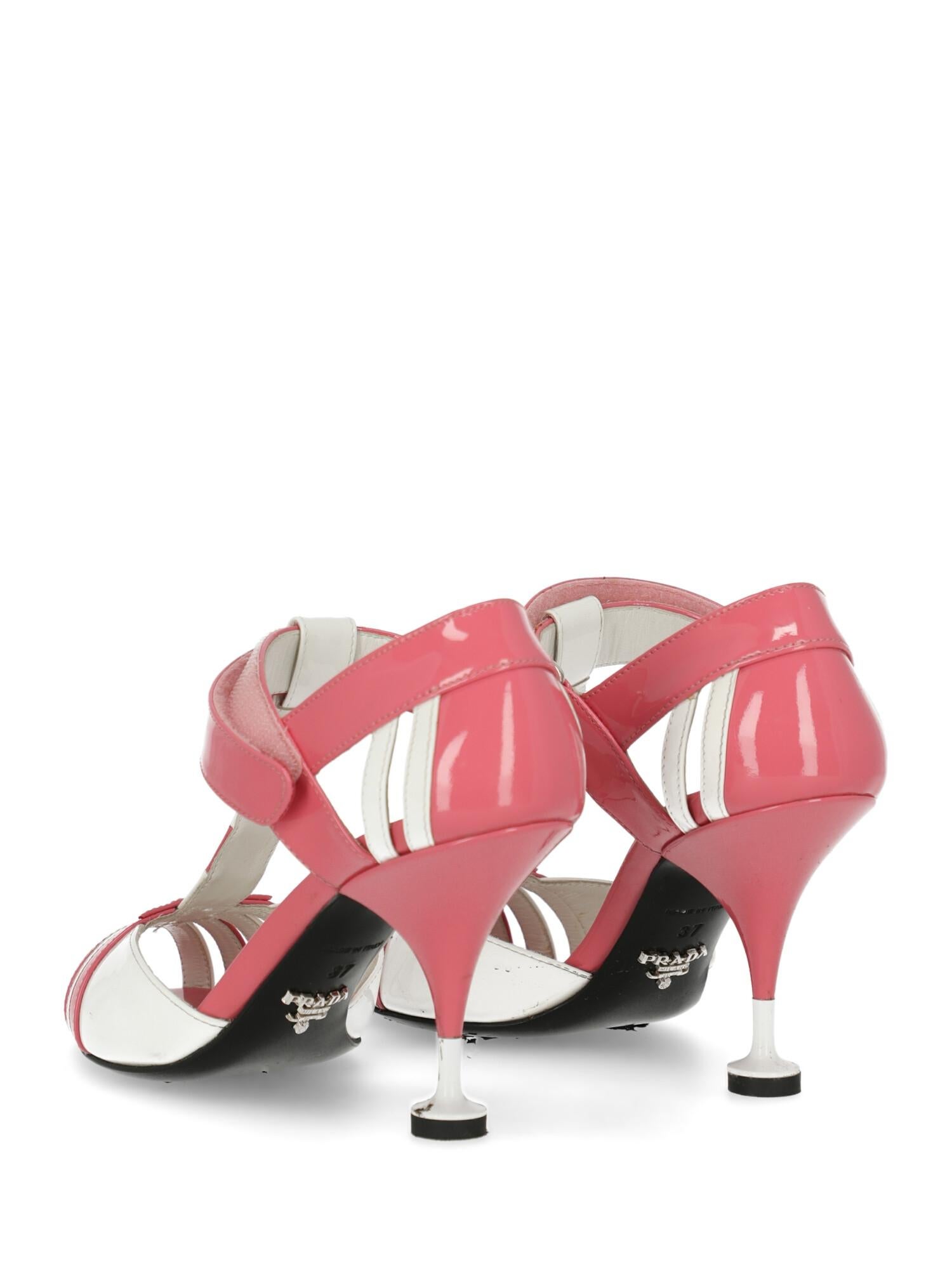 Beige Prada Woman Sandals Pink Leather IT 37 For Sale