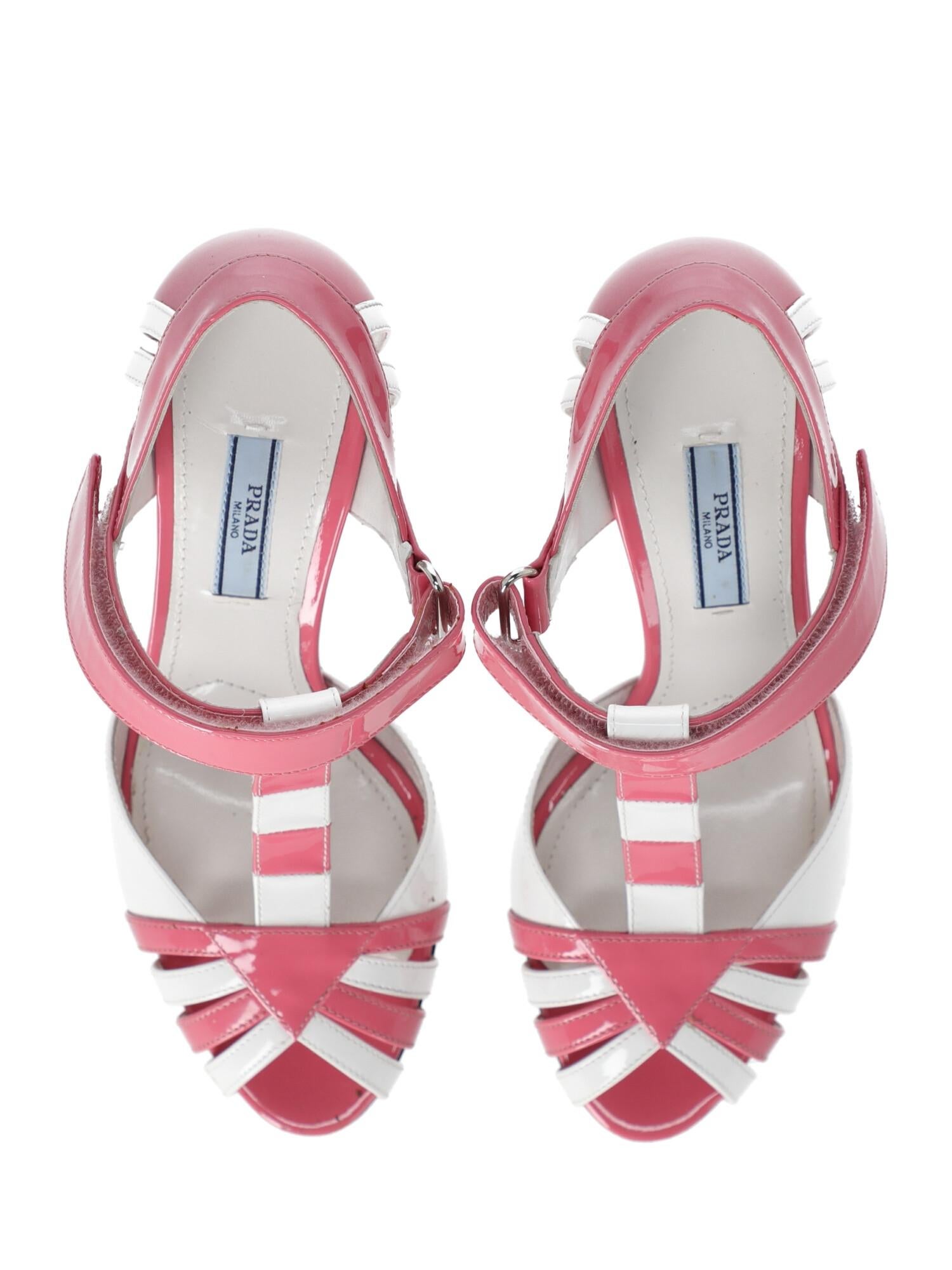 Prada Woman Sandals Pink Leather IT 37 For Sale 1
