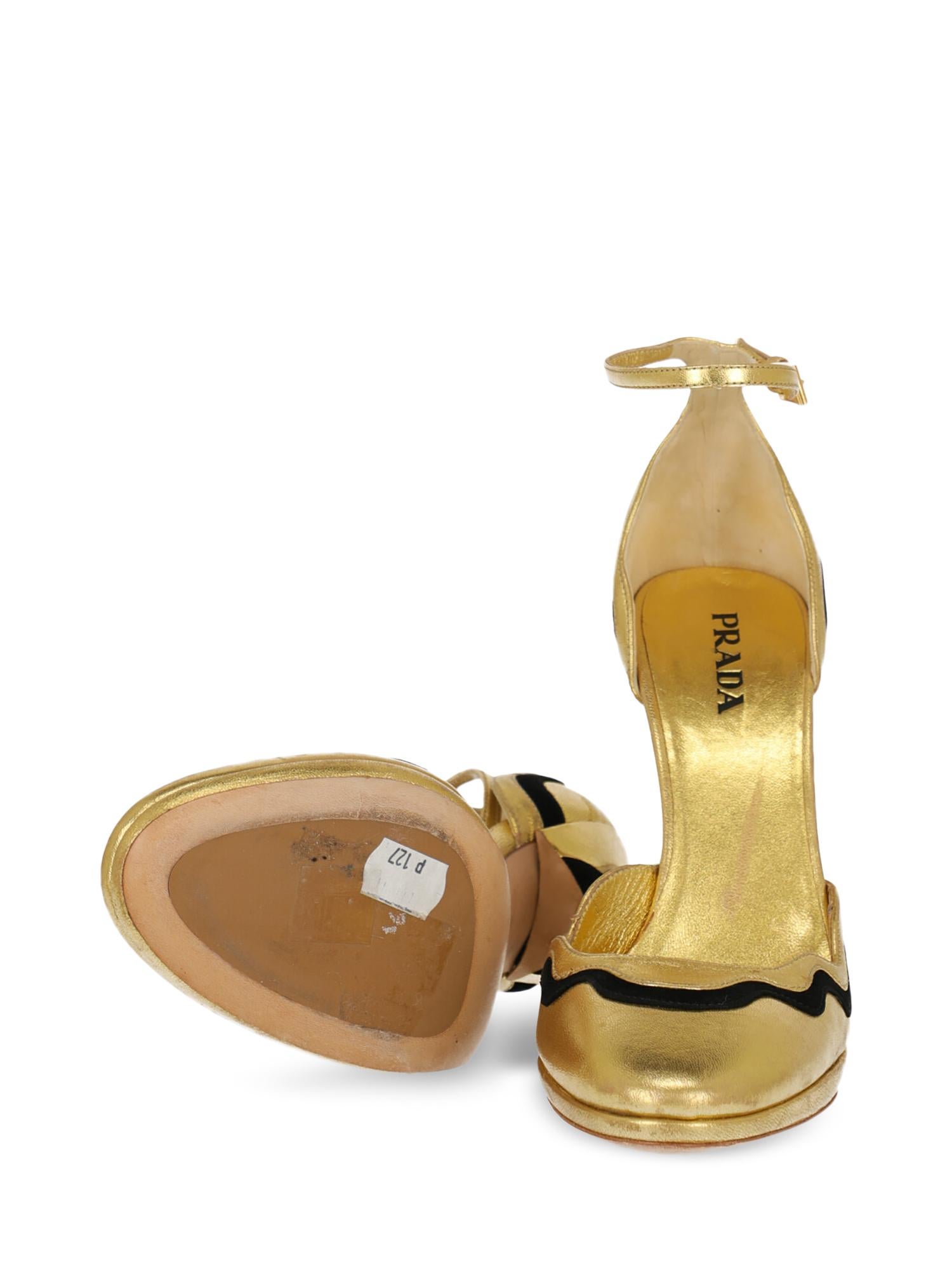 prada gold shoes