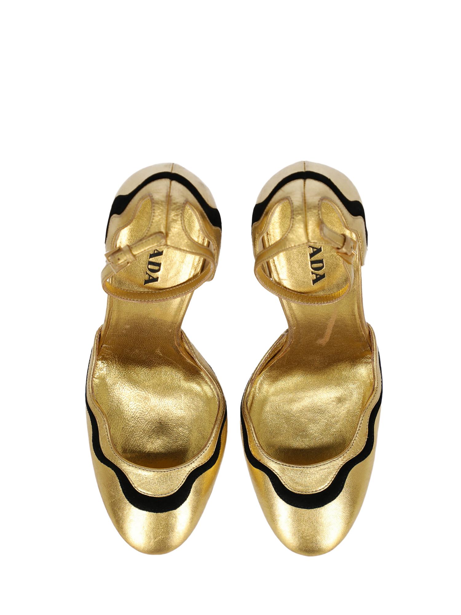 gold prada shoes