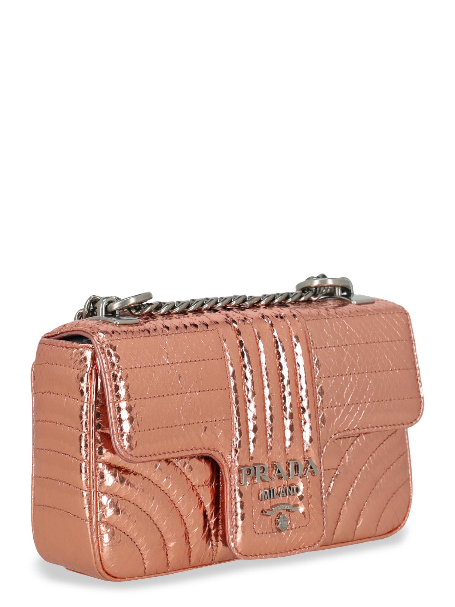 Brown Prada Woman Shoulder bag  Pink Leather
