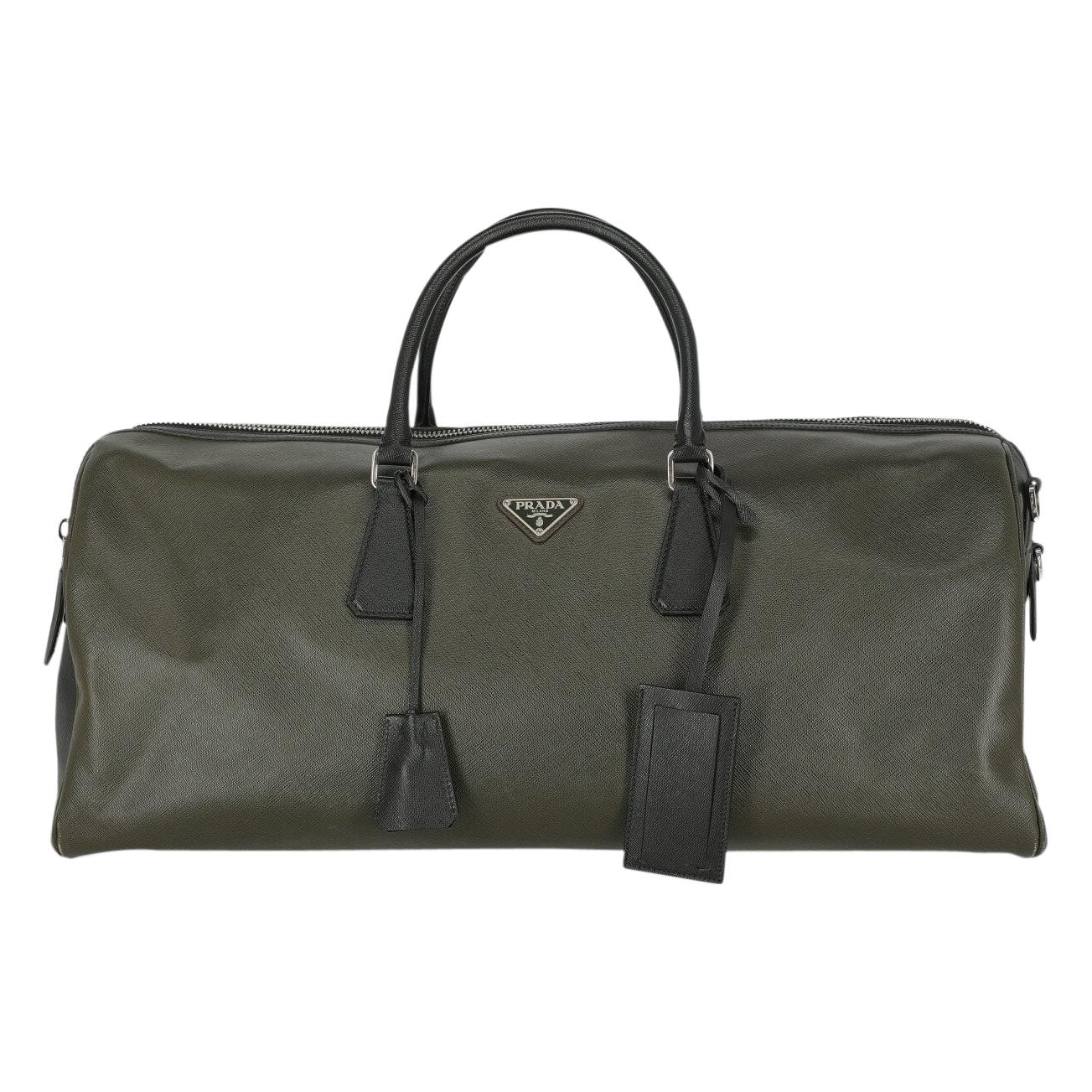 Prada Woman Travel bag Black Leather For Sale