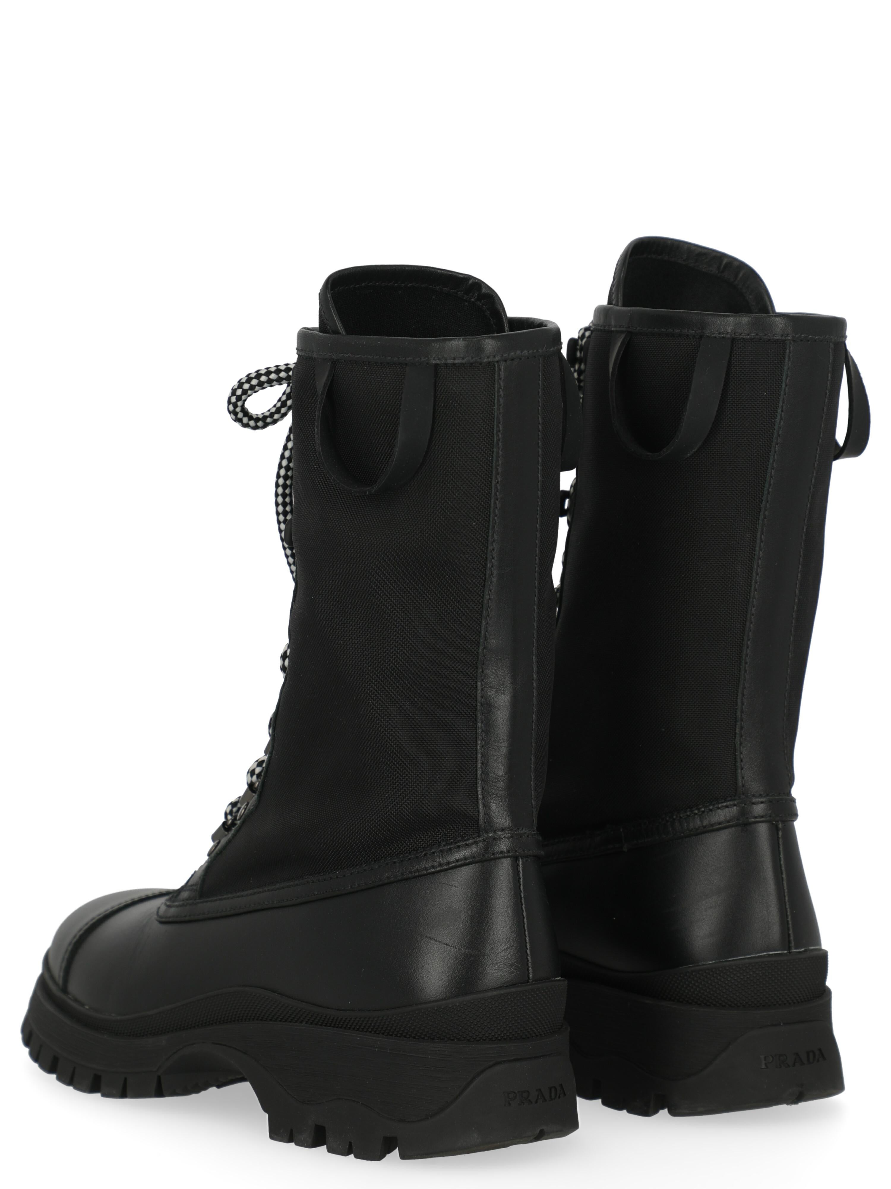 Women's Prada Women  Ankle boots Black Leather IT 37 For Sale
