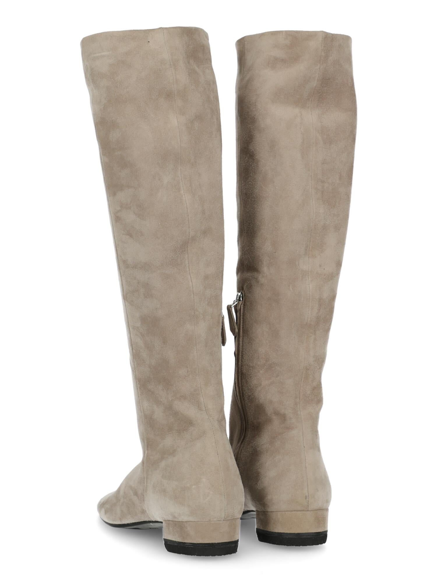 Prada  Women   Boots  Beige Leather EU 37 In Good Condition For Sale In Milan, IT