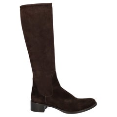 Prada Women Boots Brown Leather EU 38.5