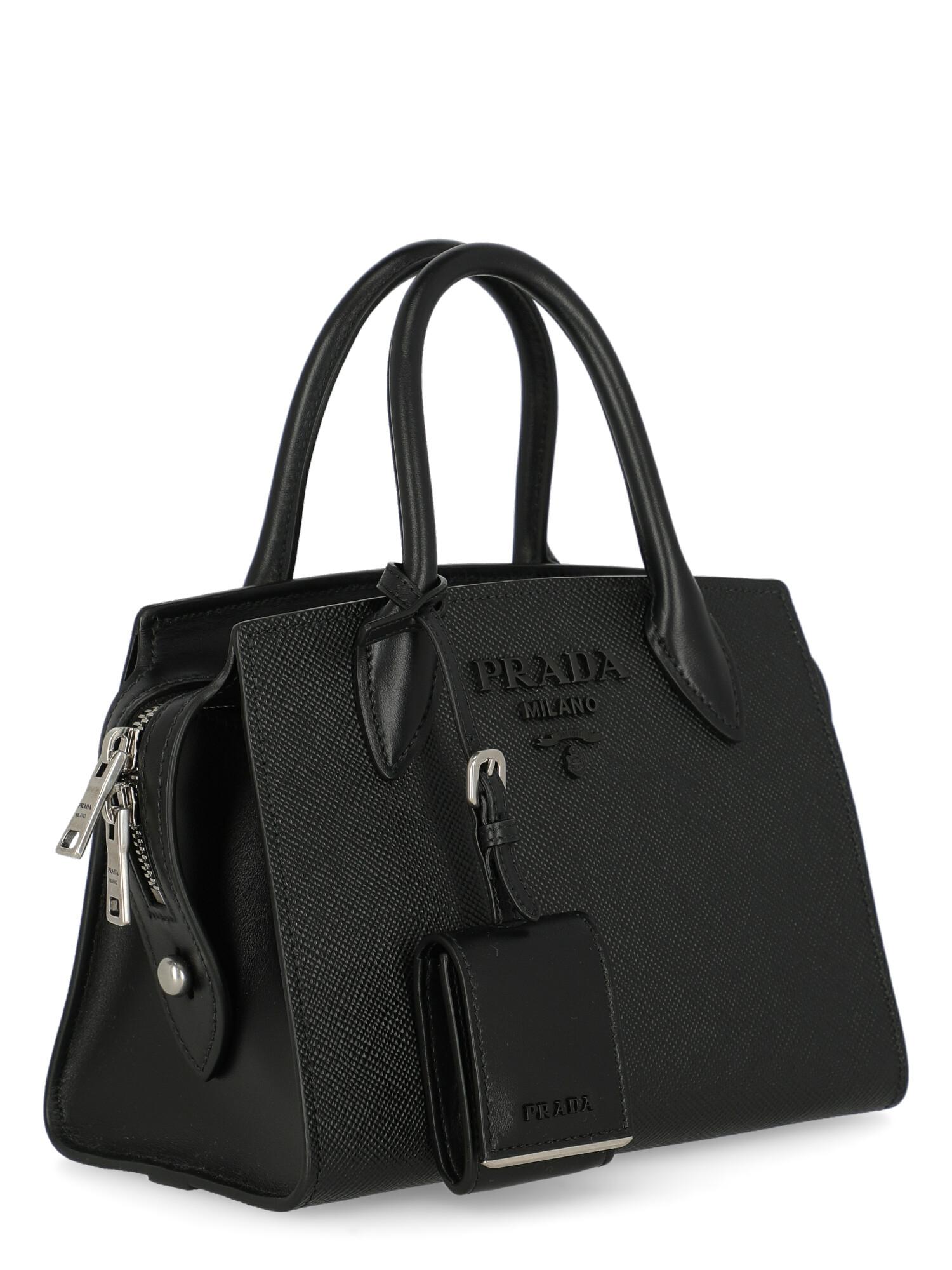 Prada  Women   Handbags  Black Leather  In Excellent Condition For Sale In Milan, IT
