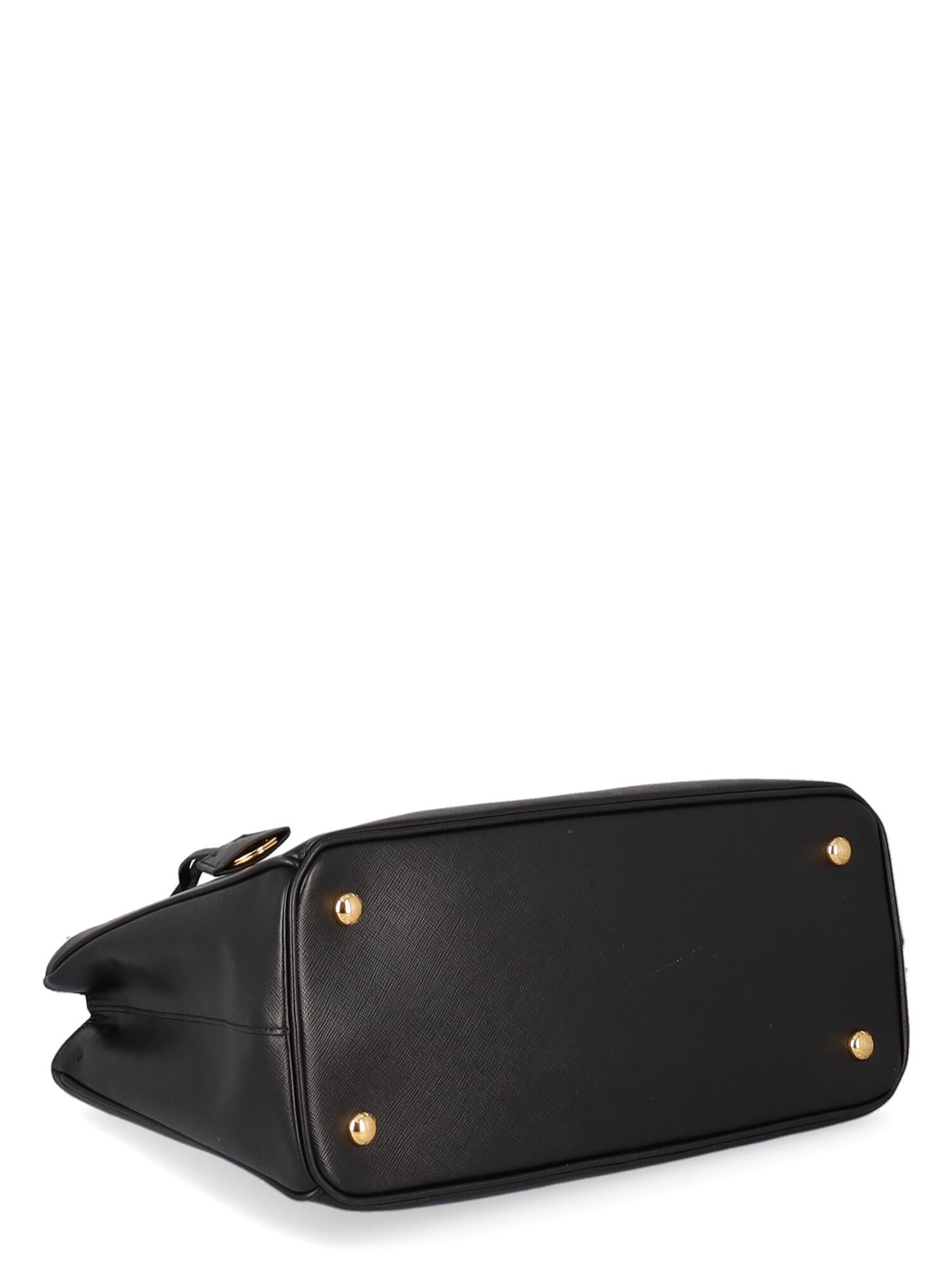 Prada Women Handbags Double Black Leather  For Sale 1