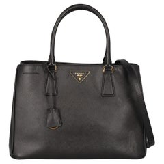 Prada Women Handbags Double Black Leather 