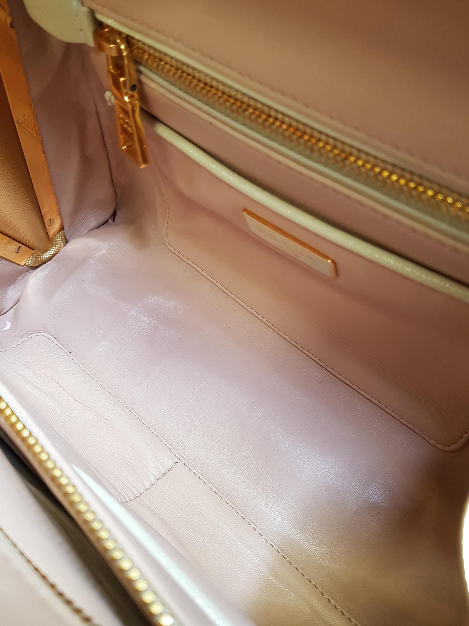 Prada  Women   Handbags  Ecru, Gold Leather  For Sale 2