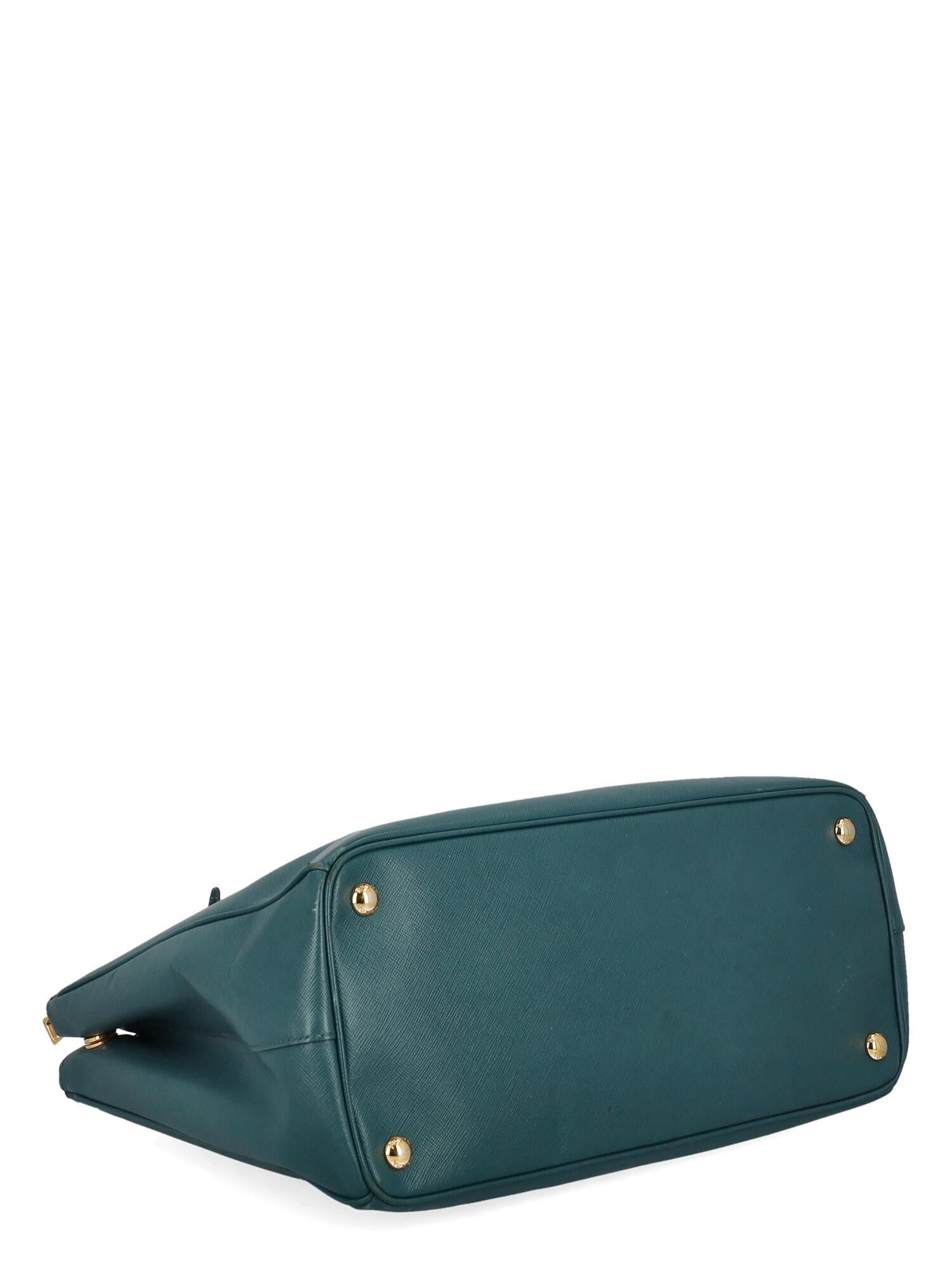 Women's Prada Women Handbags Galleria Green Leather For Sale