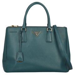 Prada Women Handbags Galleria Green Leather