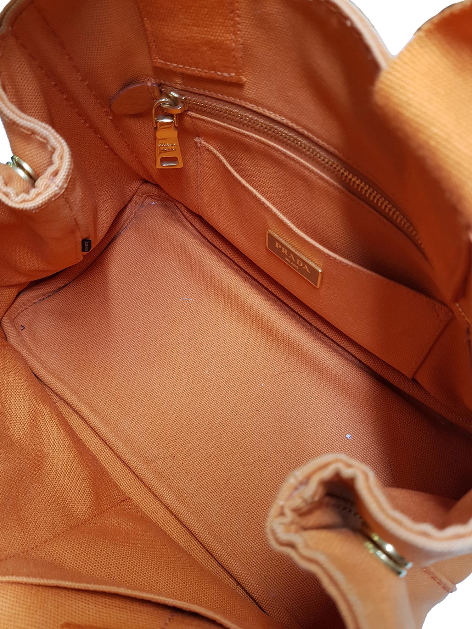 Prada  Women   Handbags  Orange Fabric  For Sale 1