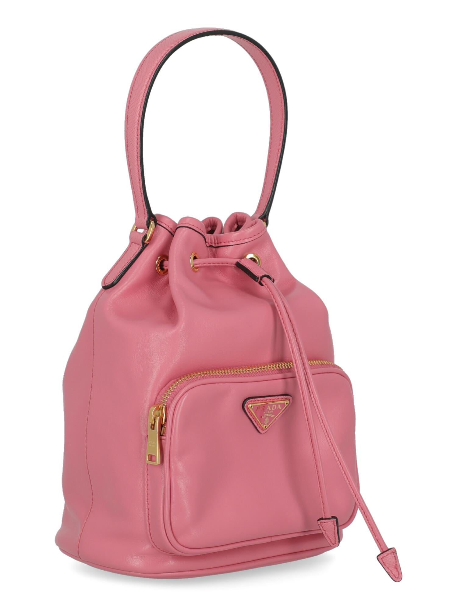 Prada Women  Handbags Pink Leather In Excellent Condition For Sale In Milan, IT