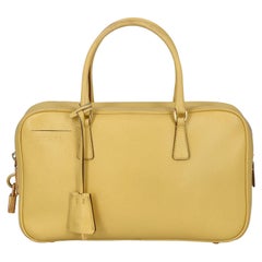 Prada Women Handbags Yellow Leather 